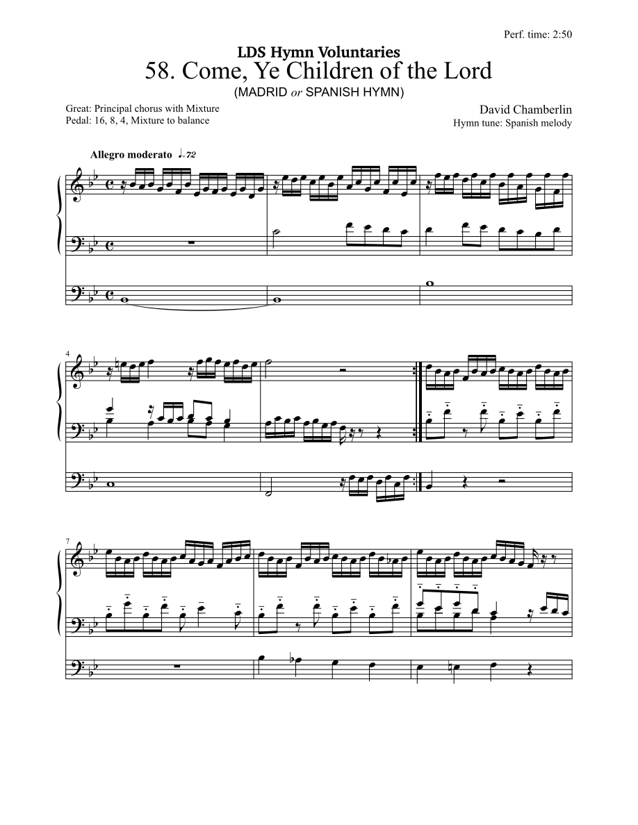 Come, Ye Children of the Lord by David Chamberlin