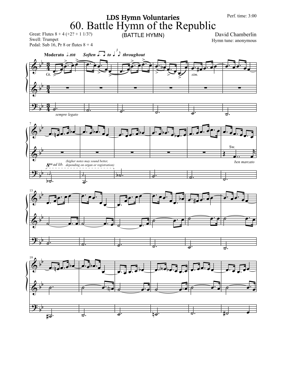 Battle Hymn of the Republic by David Chamberlin