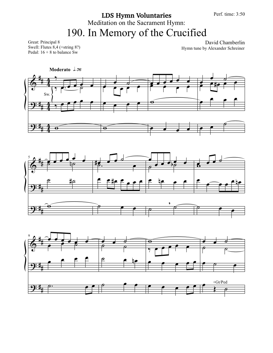 In Memory of the Crucified by David Chamberlin