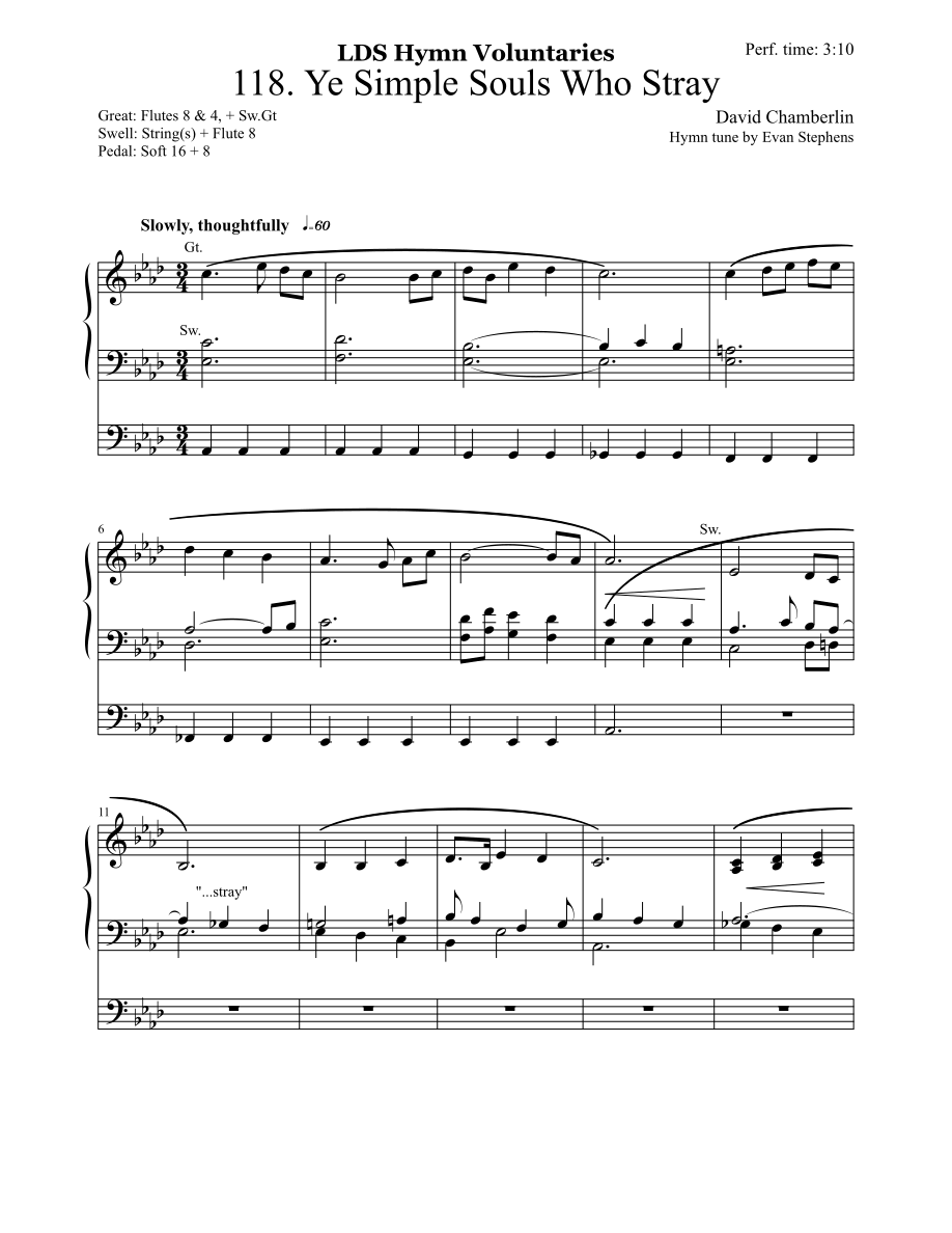 Ye Simple Souls Who Stray by David Chamberlin