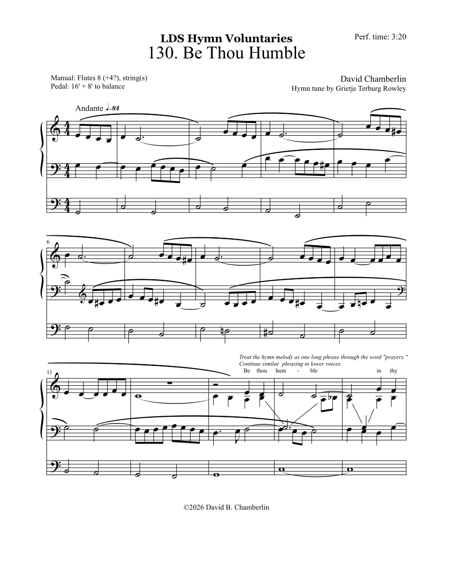 Be Thou Humble by David Chamberlin